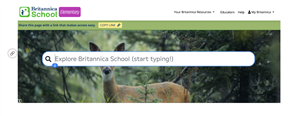 Encyclopedia Britannica search bar