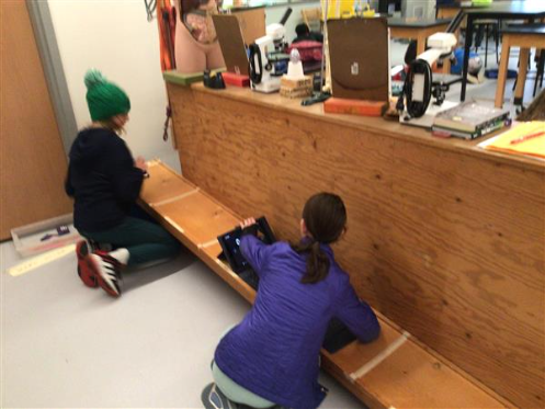 Kids work in grade 6 science